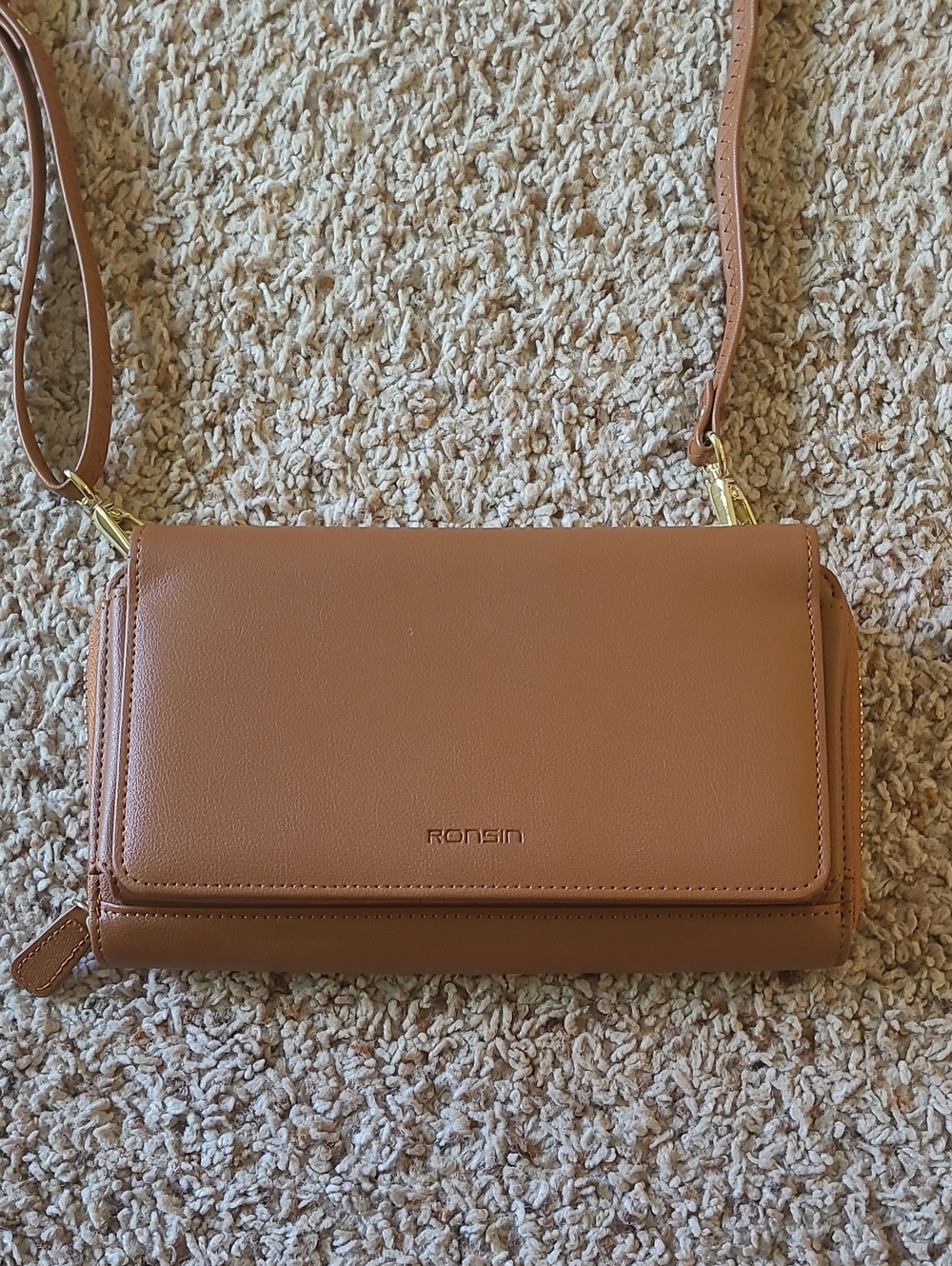 Tan Crossbody Wallet Purse